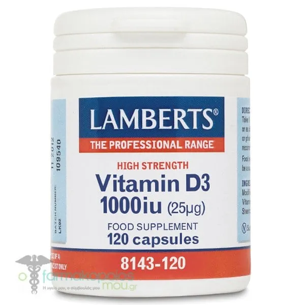 Lamberts Vitamin D3 1000IU (25μg), 120caps
