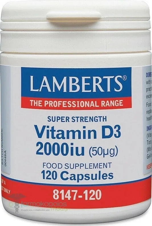 Lamberts Vitamin D3 2000iu, 120caps