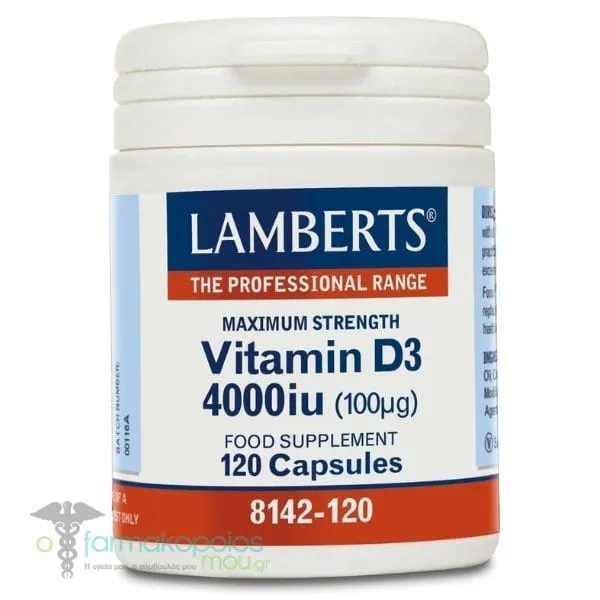 Lamberts Vitamin D3 4000iu (100μg), 120caps