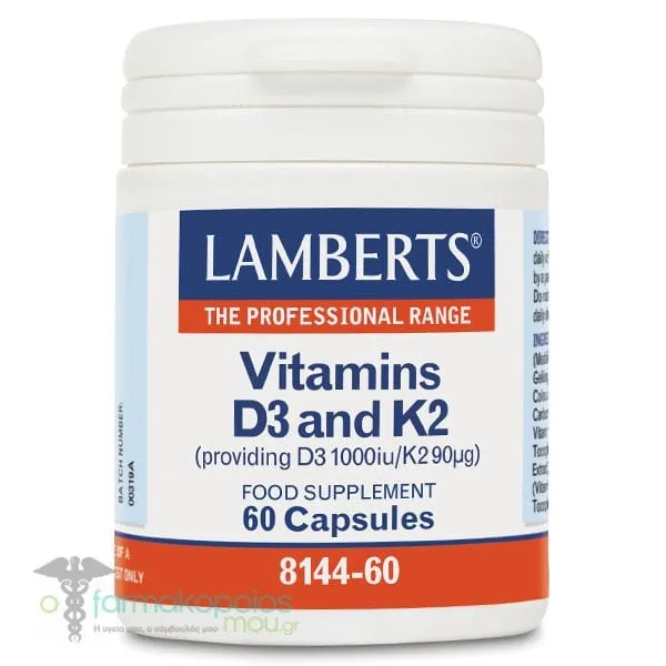 Lamberts Vitamins D3 & K2, 60caps