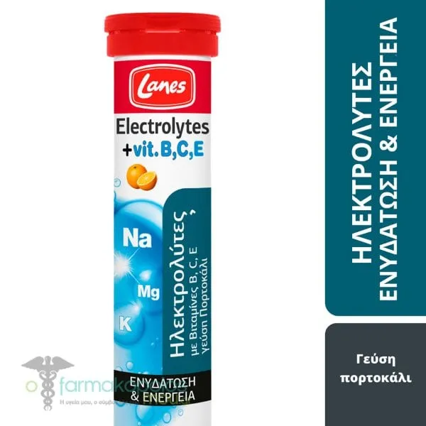 Lanes Electrolytes + Vits B, C & E, 20eff.tabs
