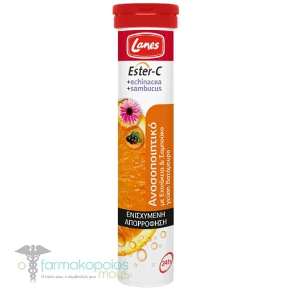 Lanes Ester-C Echinacea & Sambucus, 20eff.tabs