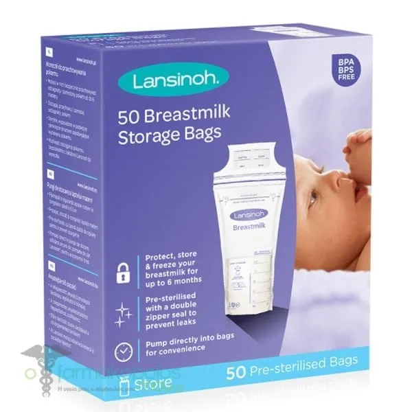 Lansinoh Breast Milk Storage Bags, 50pcs