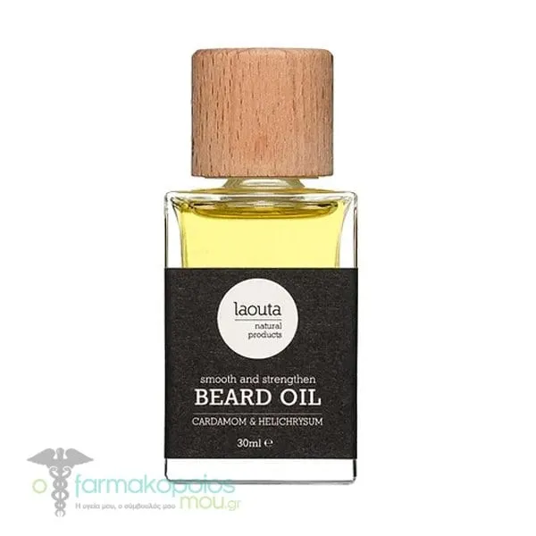 Laouta Natural Products Beard Oil with Cardamom & Helichrysum, 30ml