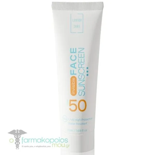 Lavish Care Invisible Αντηλιακό Προσώπου SPF50, 50ml