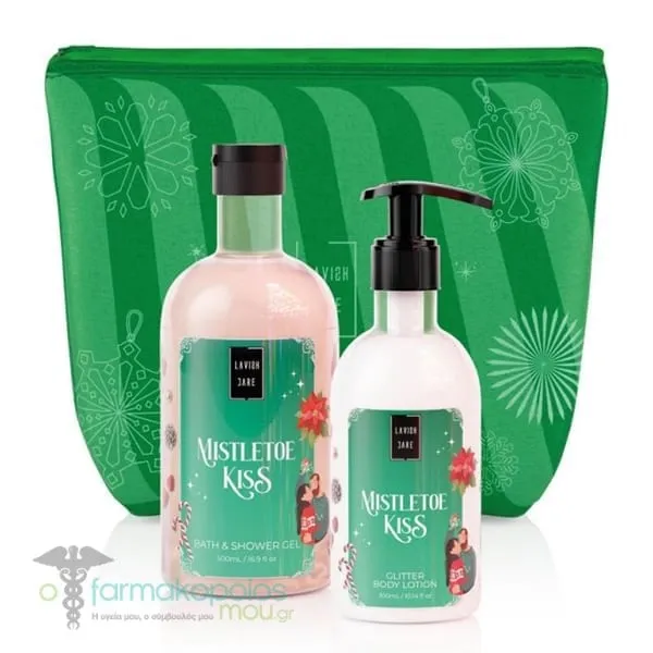 Lavish Care Mistletoe Kiss Christmas Set with Bath & Shower Gel, 500ml & Glitter Body Lotion, 300ml, 1set