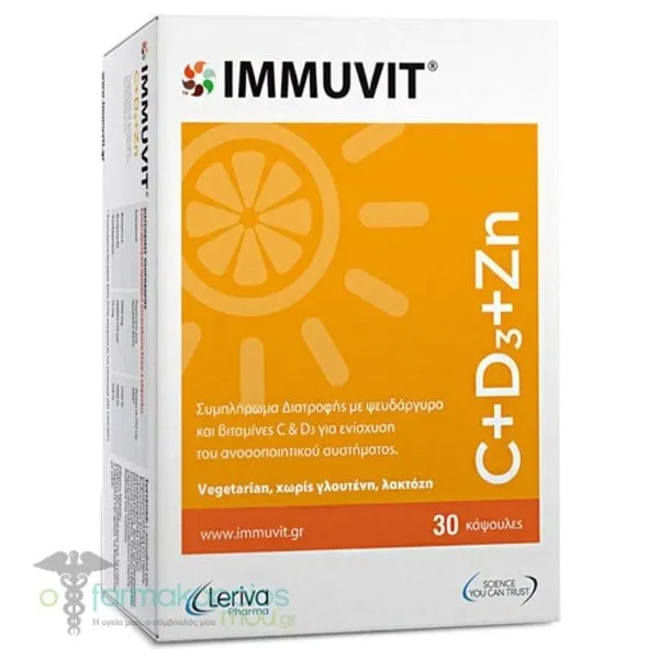 Leriva Pharma Immuvit C+D3+Zn, 30caps