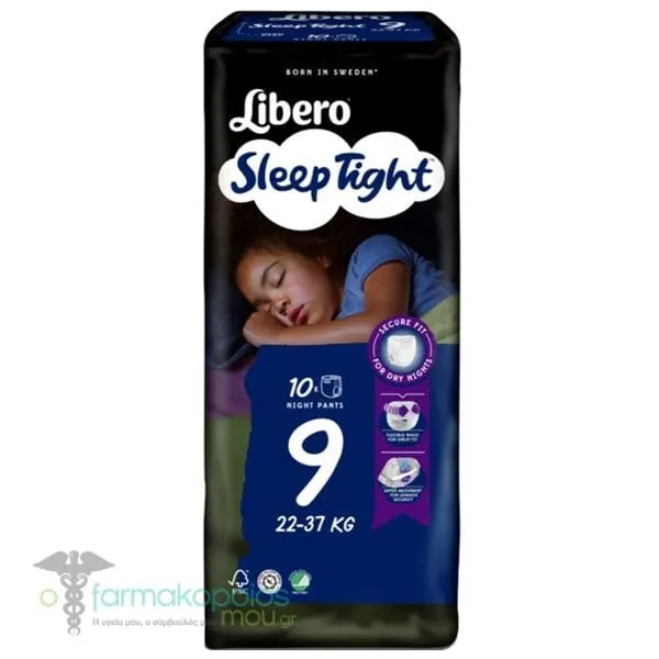 Libero Sleep Tight Pant Diapers Νο 9 (22-37Kg), 10pcs