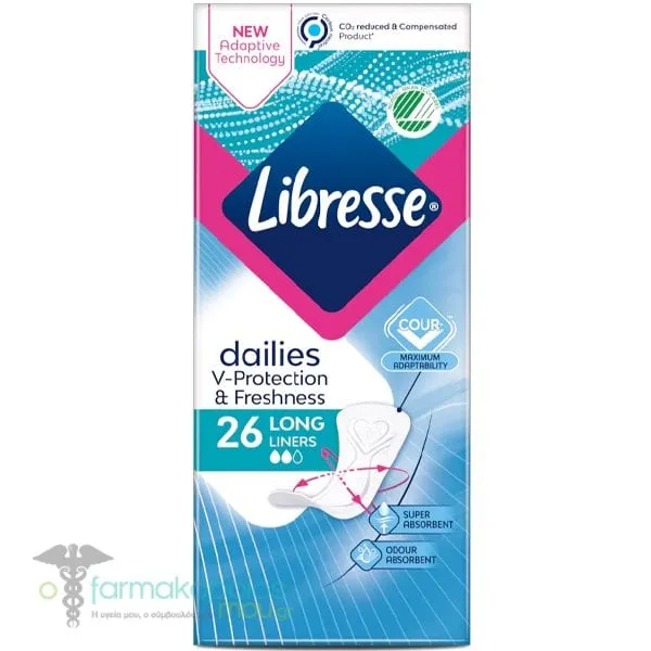 Libresse Dailies V-Protection &amp; Freshness Σερβιετάκια, 26τεμ