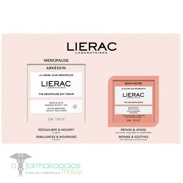 Lierac Arkeskin Set The Menopause Day Cream, 50ml & Body-Nutri The SOS Repair Balm, 30ml