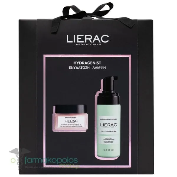 Lierac XMAS Set Hydragenist The Rehydrating Radiance Cream, 50ml & The Cleansing Foam, 150ml, 1set