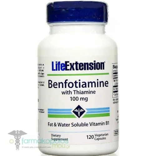 Life Extension Benfotiamine 100mg with Thiamine, 120vcaps