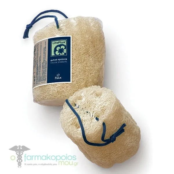 Lifoplus Raw Loofah 15cm with Rope, 1pc