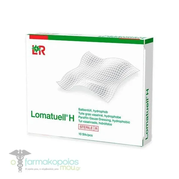 Lohmann Rausher Lomatuell H Paraffin Gauze Dressing Hydrophobic 10x10cm, 10pcs