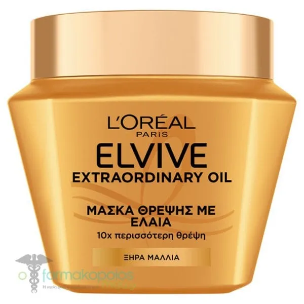 LOreal Paris Elvive Extraordinary Oil Μάσκα Θρέψης με Έλαια για Ξηρά Μαλλιά, 300ml