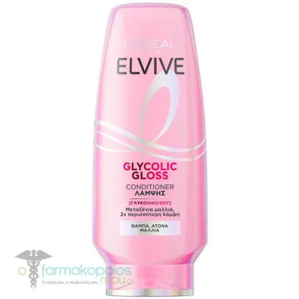 LOreal Paris Elvive Glycolic Gloss Κρέμα Μαλλιών για Λάμψη, 300ml