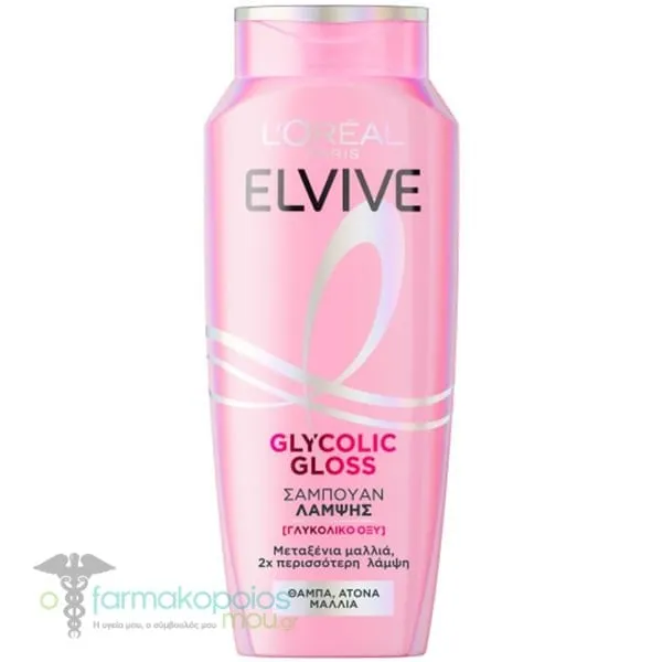 LOreal Paris Elvive Glycolic Gloss Σαμπουάν Λάμψης, 400ml