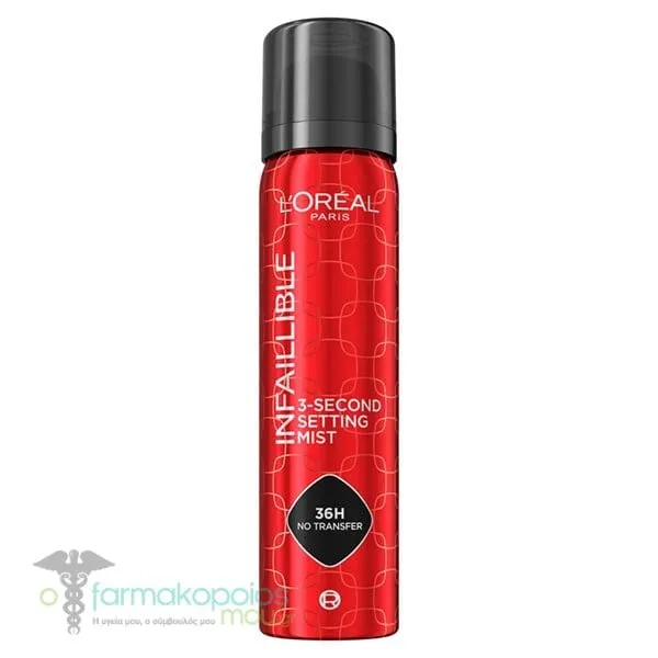 LOreal Paris Infaillible 3-Second Setting Mist Σταθεροποίησης Μακιγιάζ, 75ml