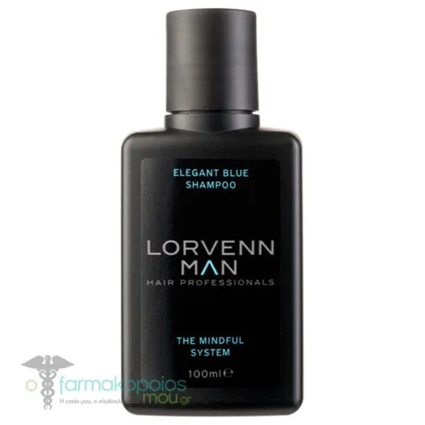 Lorvenn Man Elegant Blue Shampoo for Grey & Blonde Hair, 100ml