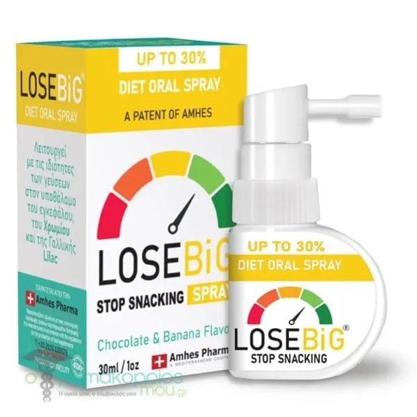 Losebig Diet Oral Spray Stop Snacking Spray Chocolate &amp; Banana, 30ml