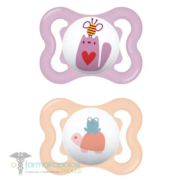 Mam Air Orthodontic Silicone Soother 2-6m (120S), 2pcs - Σάπιο Μήλο-Σομόν