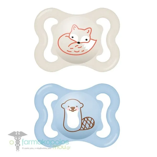 Mam Air Orthodontic Silicone Soother 2-6m (120S), 2pcs - Γαλάζιο-Μπέζ