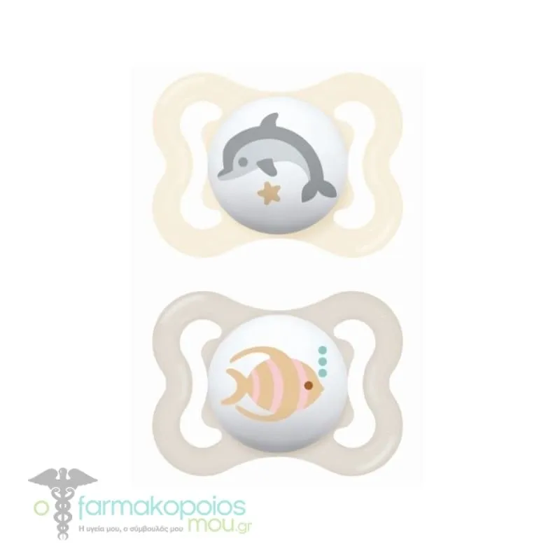 Mam Air Orthodontic Silicone Soother 2-6m (120S), 2pcs - Ροζ-Μπεζ