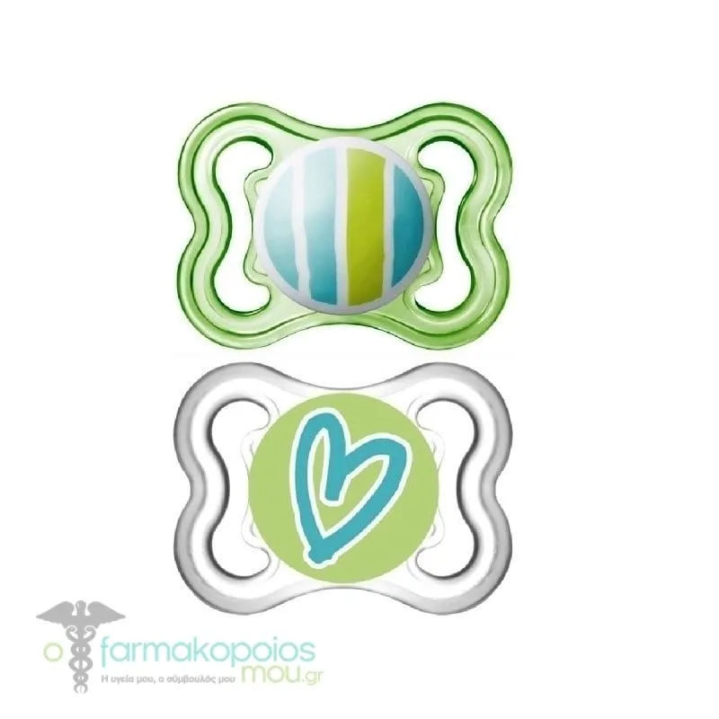 Mam Air Orthodontic Silicone Soother 2-6m (120S), 2pcs - Πρασινο