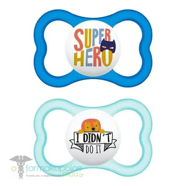 Mam Air Orthodontic Silicone Soother 16m+ (275S), 2pcs - Μπλε-Γαλάζιο