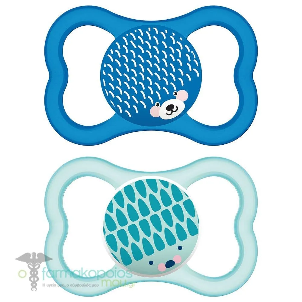 Mam Air Orthodontic Silicone Soother 16m+ (275S), 2pcs - Γαλάζιο