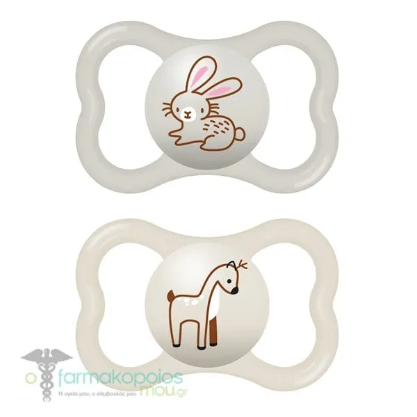 Mam Air Orthodontic Silicone Soother 16m+ (275S), 2pcs - Γκρι-Μπέζ