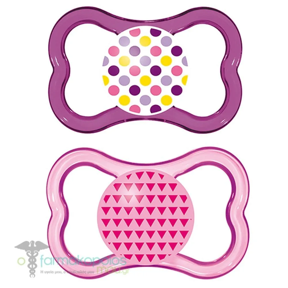 Mam Air Orthodontic Silicone Soother 16m+ (275S), 2pcs - Μώβ