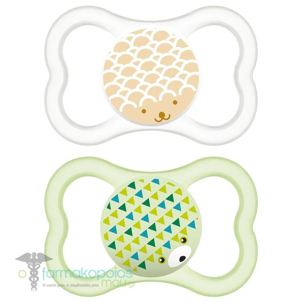 Mam Air Orthodontic Silicone Soother 16m+ (275S), 2pcs - Πρασινο