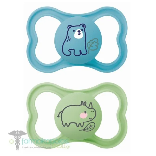 Mam Air Orthodontic Silicone Soother 16m+ (275S), 2pcs - Μπλε-Πράσινο