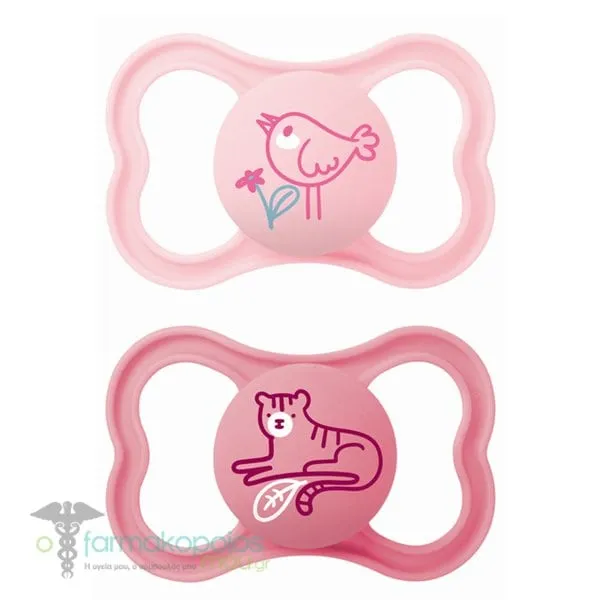 Mam Air Orthodontic Silicone Soother 16m+ (275S), 2pcs - Μώβ-Ρόζ