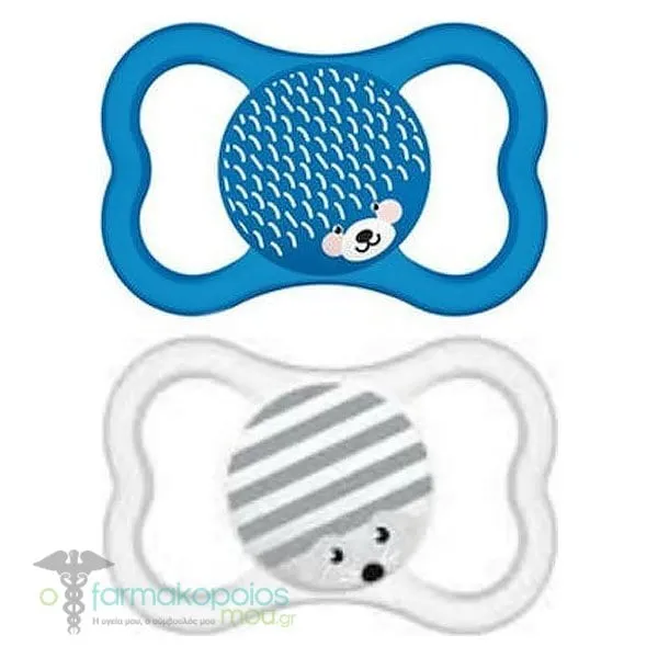 Mam Air Orthodontic Rubber Soother 16m+ (276L), 2pcs - Λευκό-Μπλε