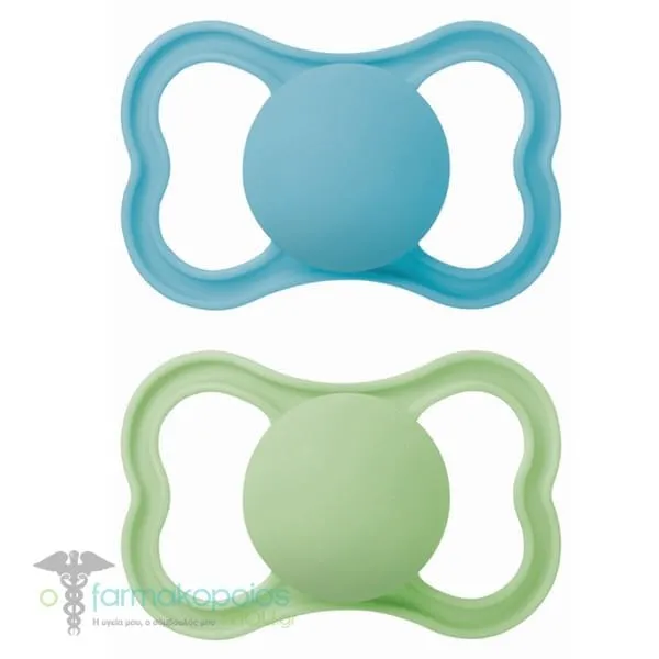 Mam Air Orthodontic Rubber Soother 16m+ (276L), 2pcs - Μπλε-Πράσινο