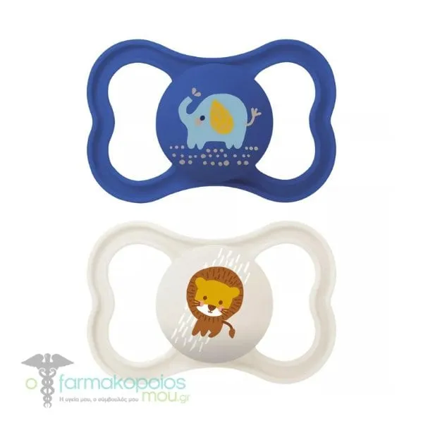 Mam Air Orthodontic Silicone Pacifier 6-16m, 2pcs - Σκούρο Μπλε-Μπεζ
