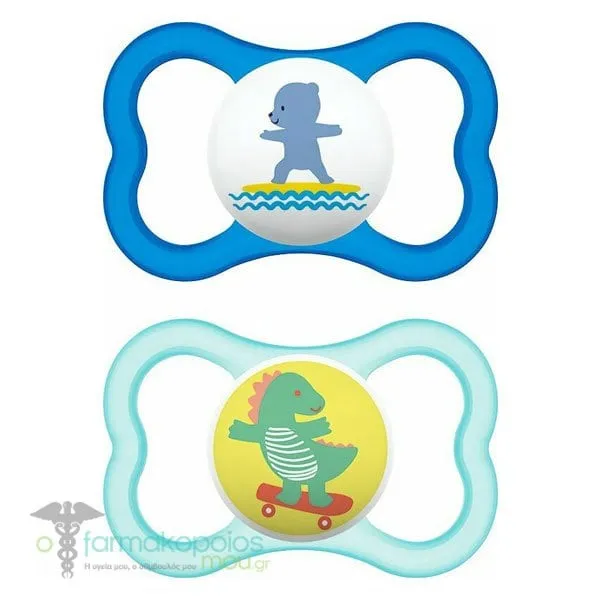 Mam Air Orthodontic Silicone Soother 6m+ (215S), 2pcs - Γαλάζιο-Μπλε