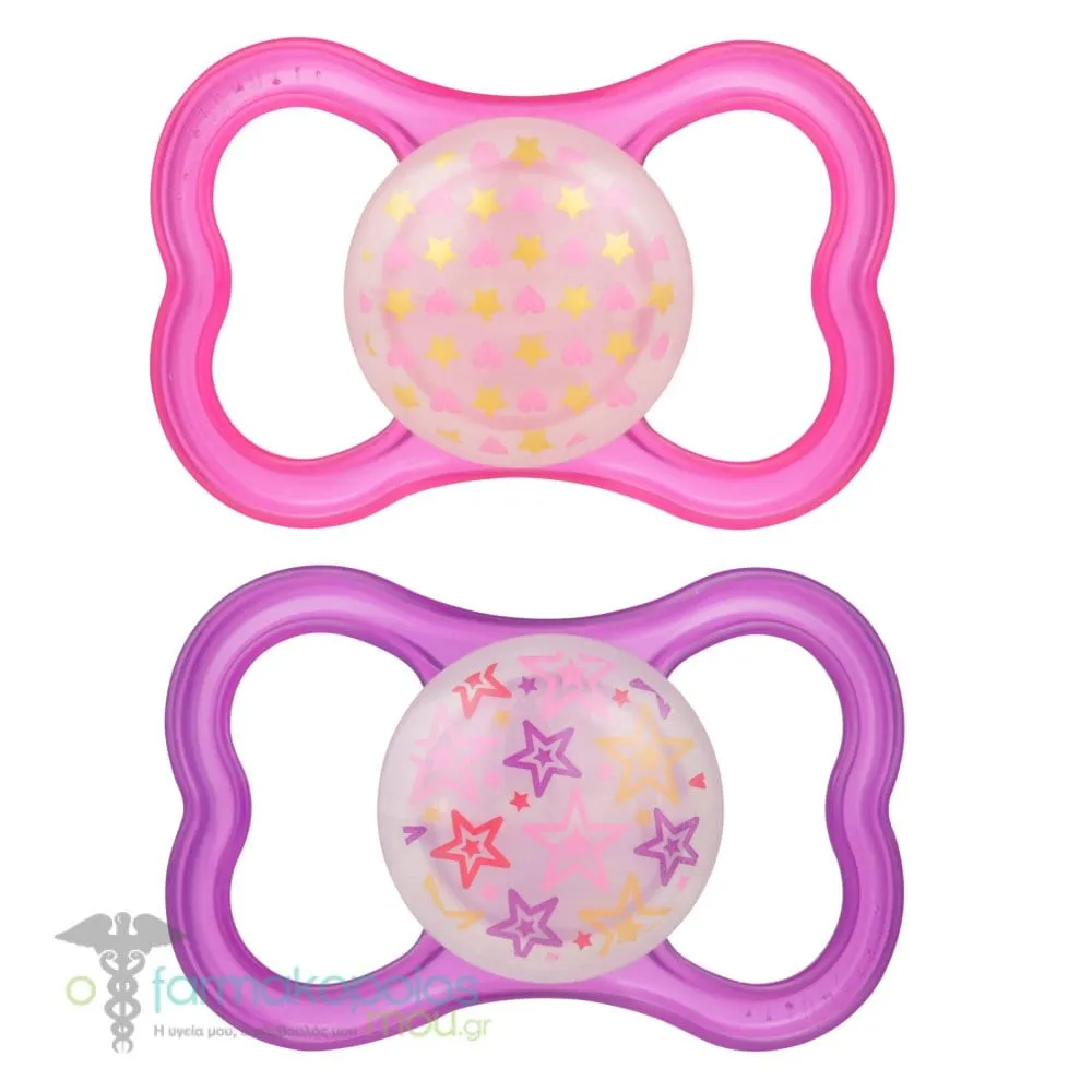 Mam Air Night Silicone Soother 16m+ (277S), 2pcs - Φούξια