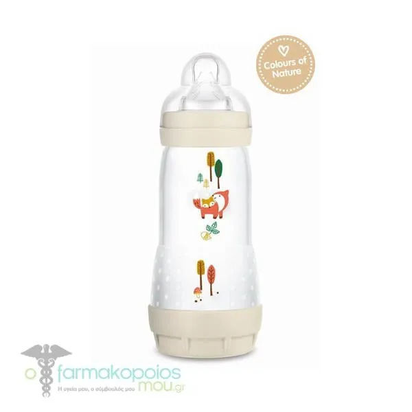 Mam Anti-Colic Baby Bottle with Fast Flow Silicone Teat 4m+ (356S), 320ml - Άσπρο
