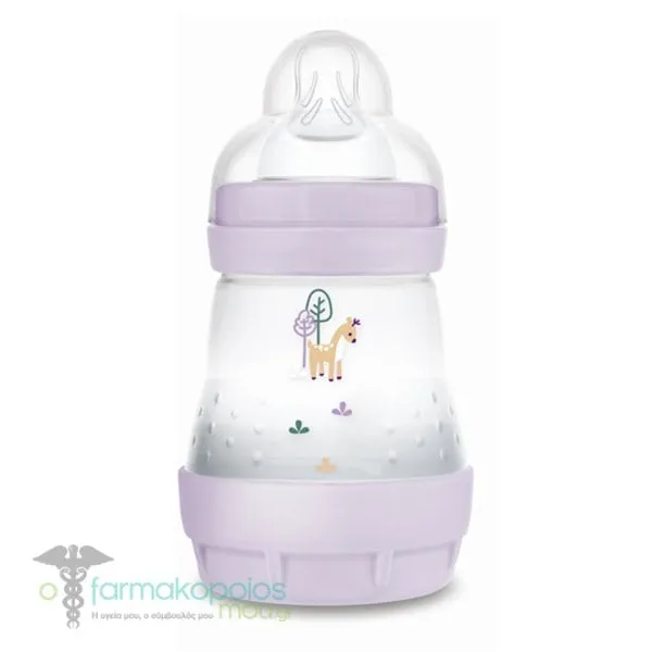 Mam Anti-Colic Baby Bottle Silicone Teat 0m+ (350S), 160ml - Μώβ