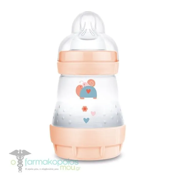 Mam Anti-Colic Baby Bottle Silicone Teat 0m+ (350S), 160ml - Πορτοκάλι
