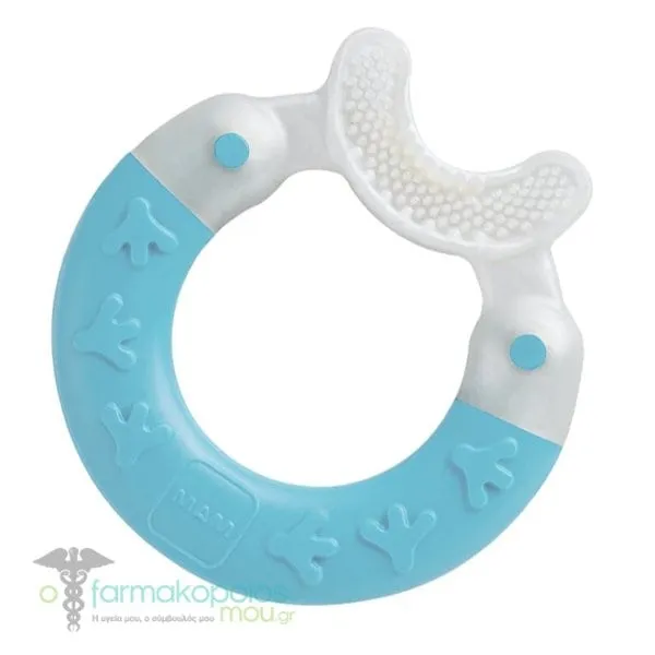 Mam Bite & Brush Teether 3m+, 1pc - Άσπρο - Γαλάζιο