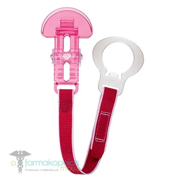 Mam Soother Clip 0m+, 1pc - Φούξια-Διάφανο
