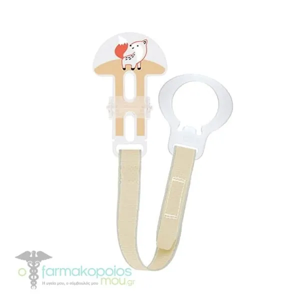 Mam Soother Clip 0m+, 1pc - Μπέζ-Διάφανο