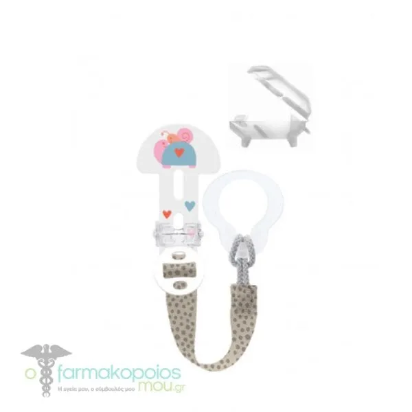 Mam Clip it! & Cover (335) Soother Clip & Teat Cover 0m+, 1pc - Μπεζ Χελωνίτσα