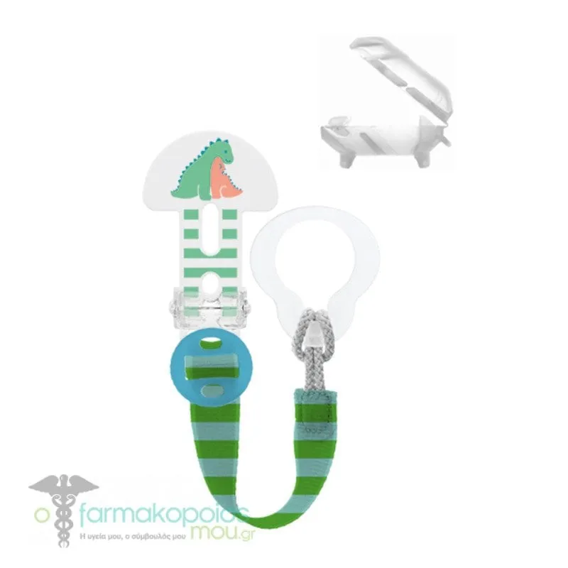 Mam Clip it! & Cover (335) Soother Clip & Teat Cover 0m+, 1pc - Λευκό-Πράσινο