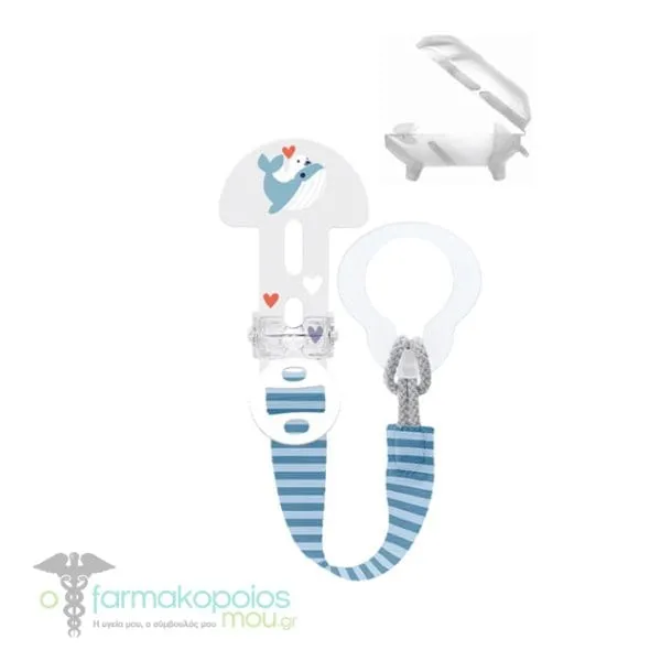 Mam Clip it! & Cover (335) Soother Clip & Teat Cover 0m+, 1pc - Μπλέ