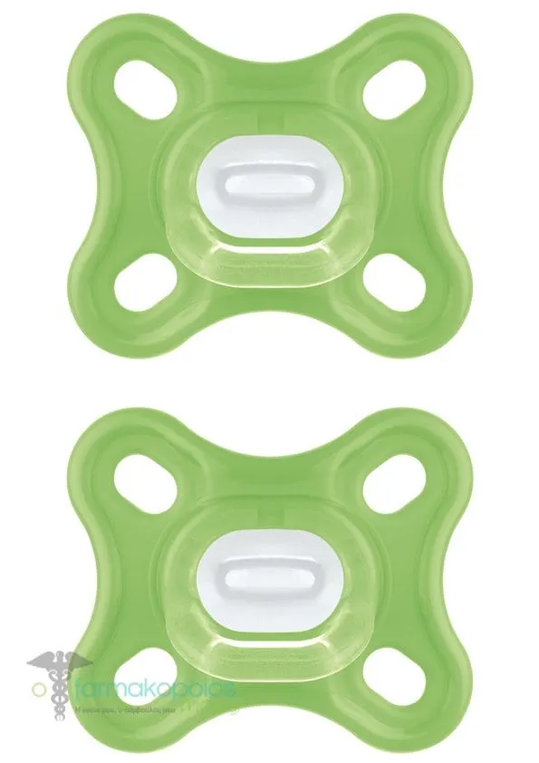 Mam Comfort Orthodontic Silicone Soother 0-2m (126S), 2pcs - Πρασινο